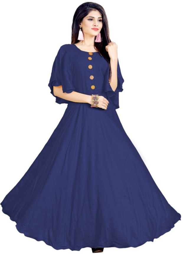 HSFS Women Maxi Blue Dress - Buy HSFS ...
